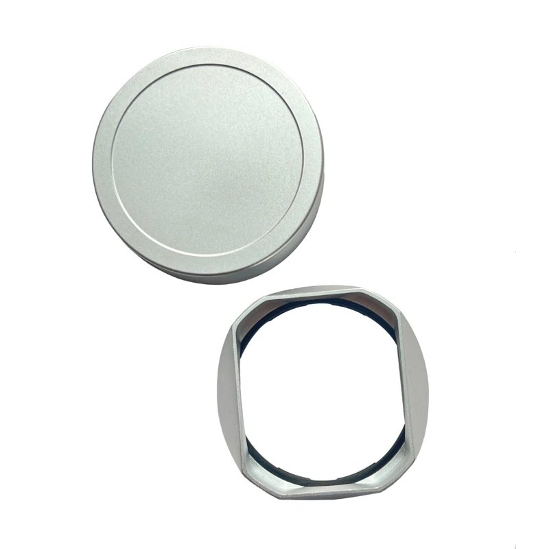 Design for Fujifilm GFX100RF Bayonet Metal Square Lens Hood Comes with Free Metal Cap Black, Silver