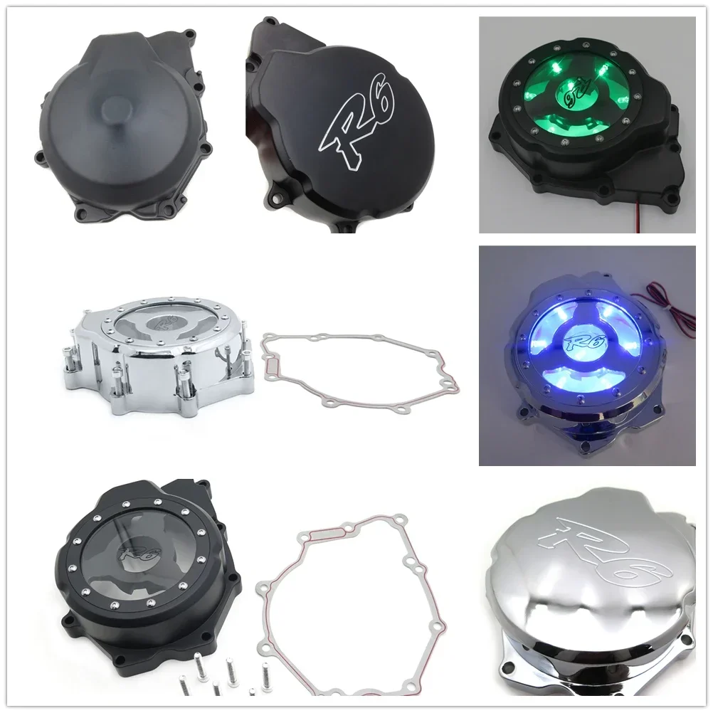 Aftermarket Motorcycle See Through Crankcase Stator Cover for Yamaha 2006-2022 YZF-R6 W/ Gasket