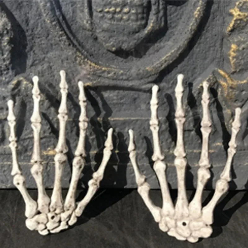 

Scary Realistic Size Halloween Skeleton Hand Bone Skull Decor for Zombie Party Haunted House Terror Decoration Props