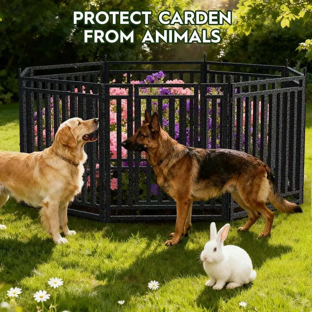 Garden Enclosure 40in H x 36in L, 14 Panels + 2 Gates, Durable Outdoor Yard Barrier, Secure Garden Fencing Weather-Resistant Ide