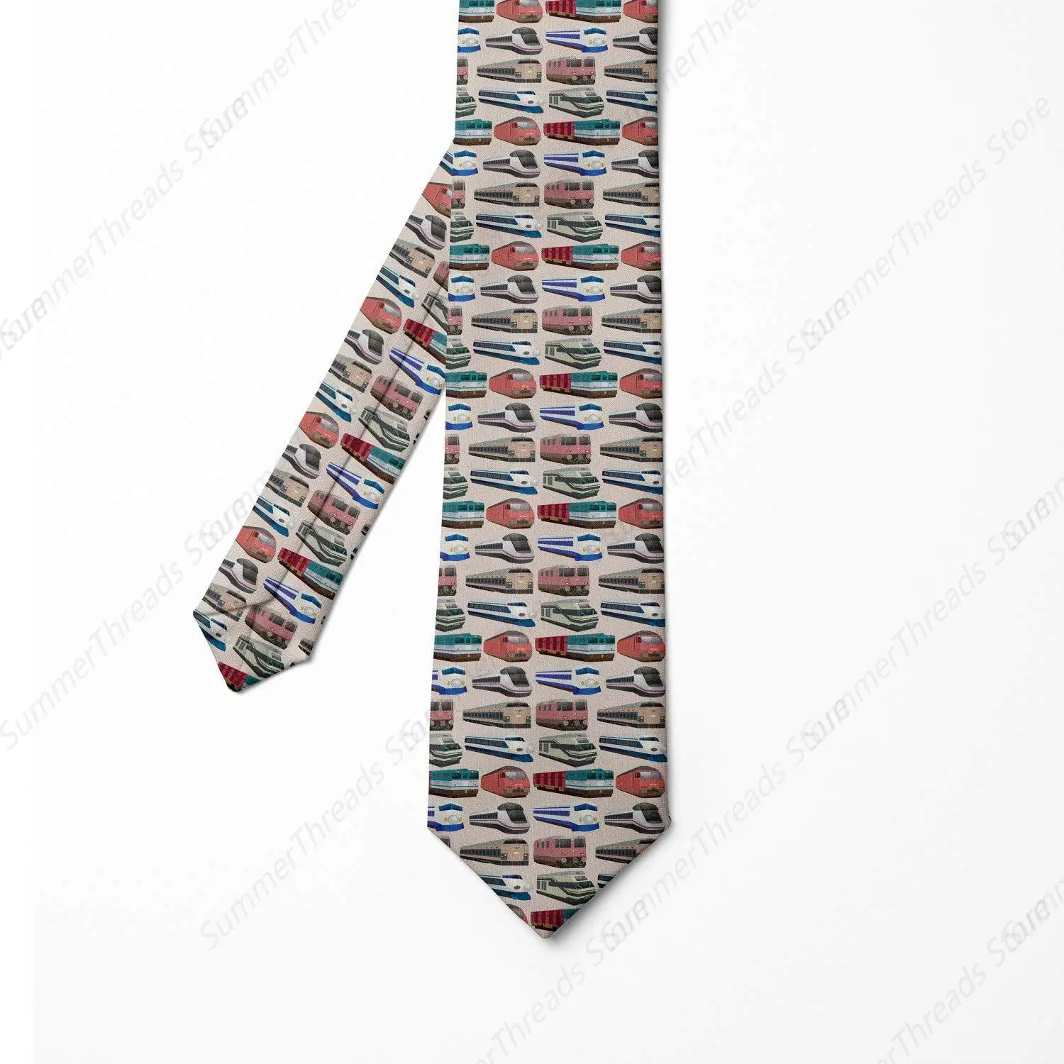 Men's Tie, Industrial Various Vehicle Beige Multicolor Ties