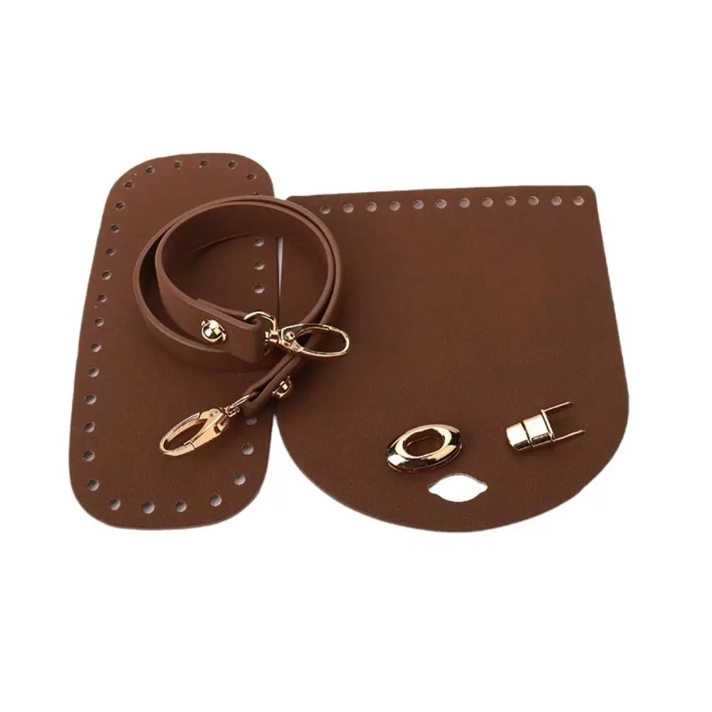 

3Pcs/Set Solid Color Leather Shoulder Bag Strap Bottom Replacement Handmade DIY Bag Accessories PU DIY Leather Bag Strap