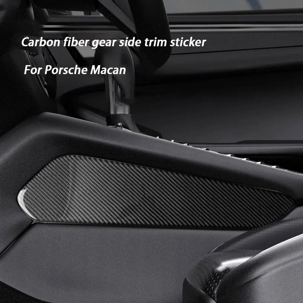 

Внутренние автомобильные наклейки из углеродного волокна для Porsche Macan 2014-2024, крышка динамика с центральным управлением, украшения, аксессуары, детали