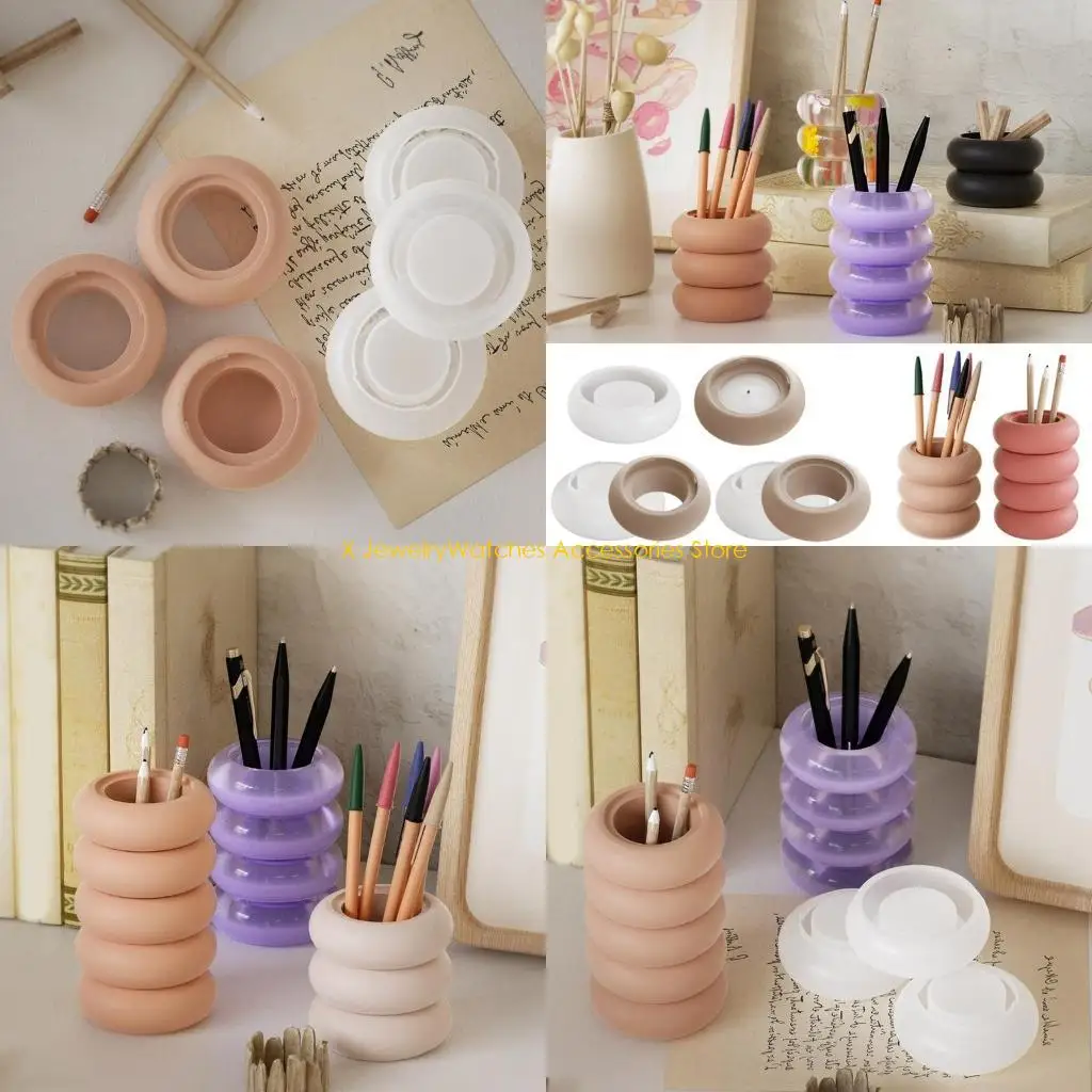 

31KD Stylish Pen Holder Resin Mould Storage Jar Mold Practical Jewelry Mould Silicone Epoxy Cup Making Mold