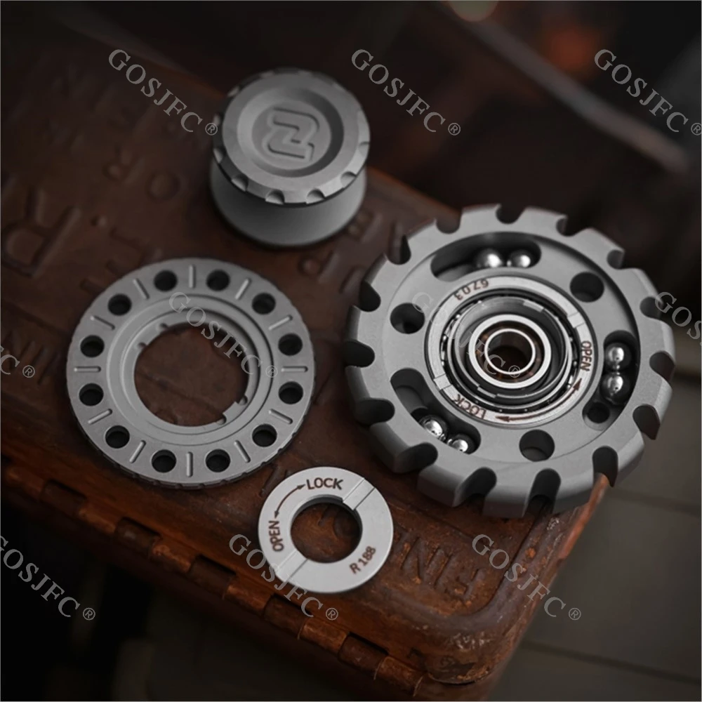 MCZHI EDC Fidget Spinner Acero inoxidable Titanio Juguete para aliviar el estrés Fidget Juguetes para adultos