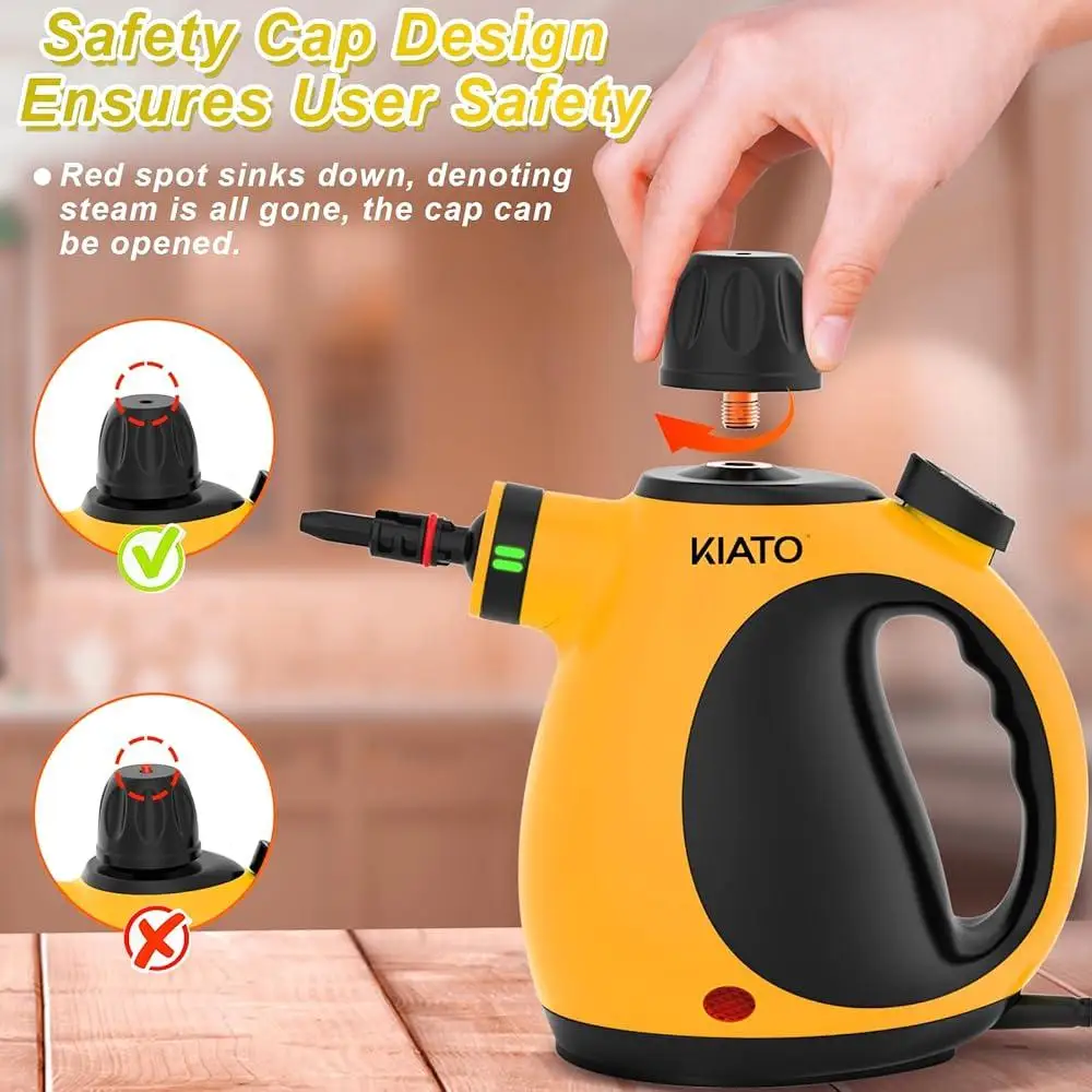 10 in 1 Handheld Steam Cleaner Portable Pressurized Steamer Continuous Steam Multi-Purpose Cleaning Home Car Bathroom Upholstery