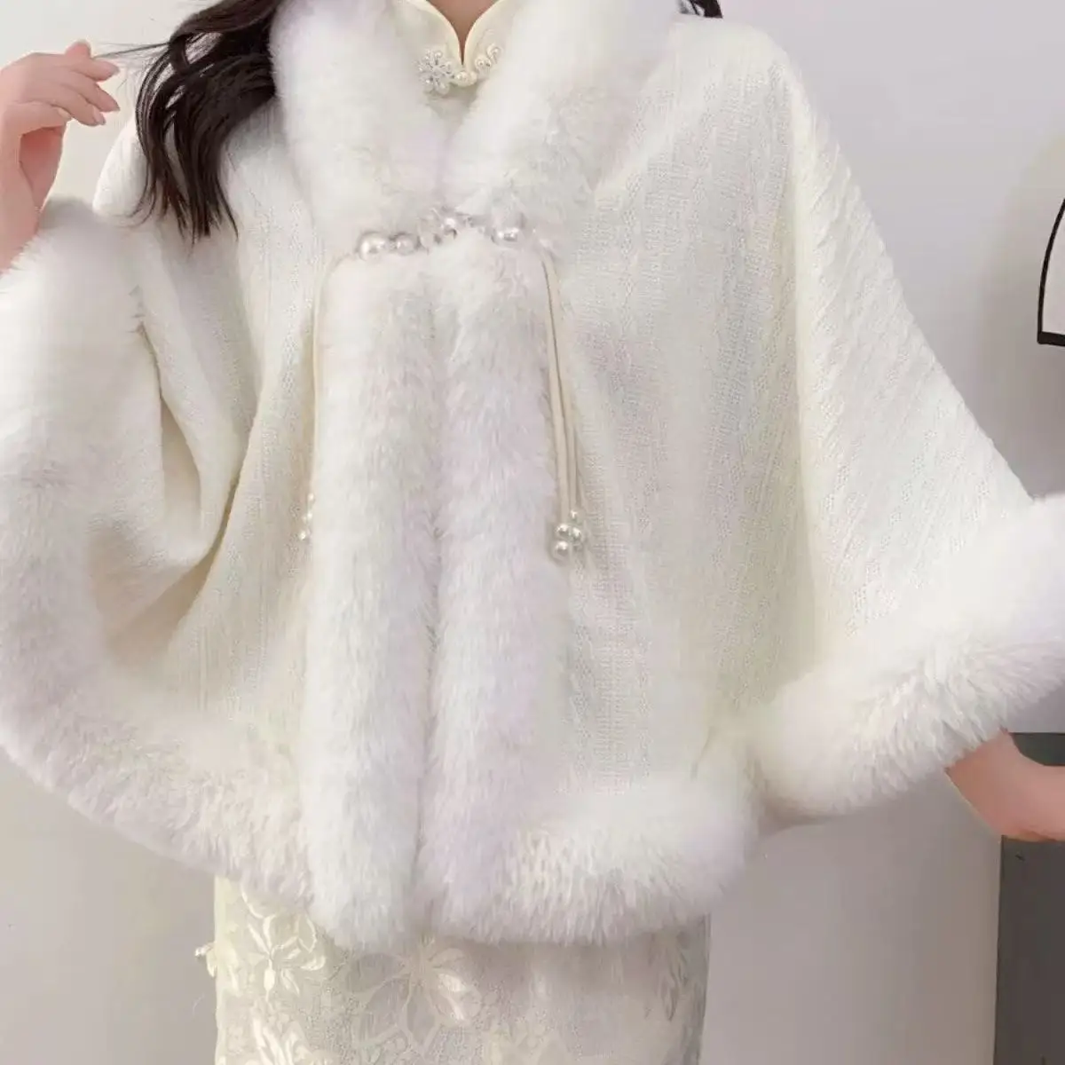 Dames namaakbontjas Pluizig namaakbont Modejas Lange mouw Revers Harige winterjassen Shaggy Parka Korte jas