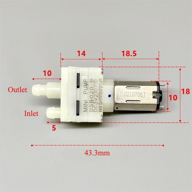 

Водяной насос с низким расходом DSB020-B M20, 3 В-3,7 В постоянного тока, мини-микросамовсасывающий мембранный водяной насос для домашнего уборщика, робот-подметальная машина