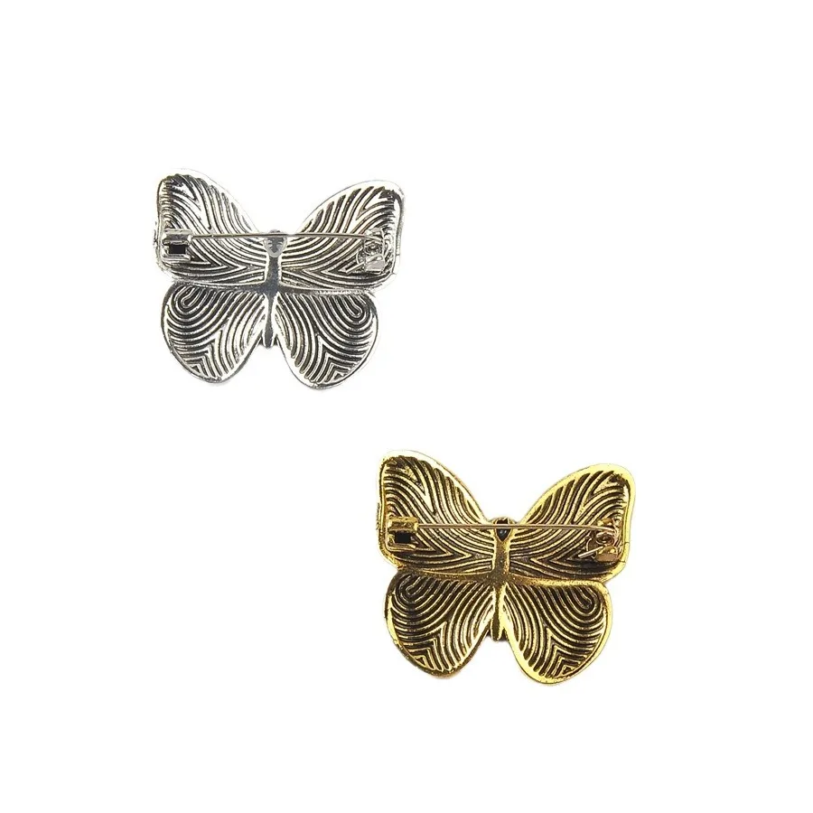 Vintage Bronze Color Butterfly Shape Anti-glare Brooch for Woman Man Elegant Alloy Buckle Collar Clip Pin Accessories