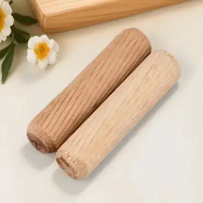 

200pcs 6X30Mm Wood Dowel Eucalyptus Hardwood For Furniture Repairs Woodworking Joints Cabinet Shelves Fluted Dowel Wood