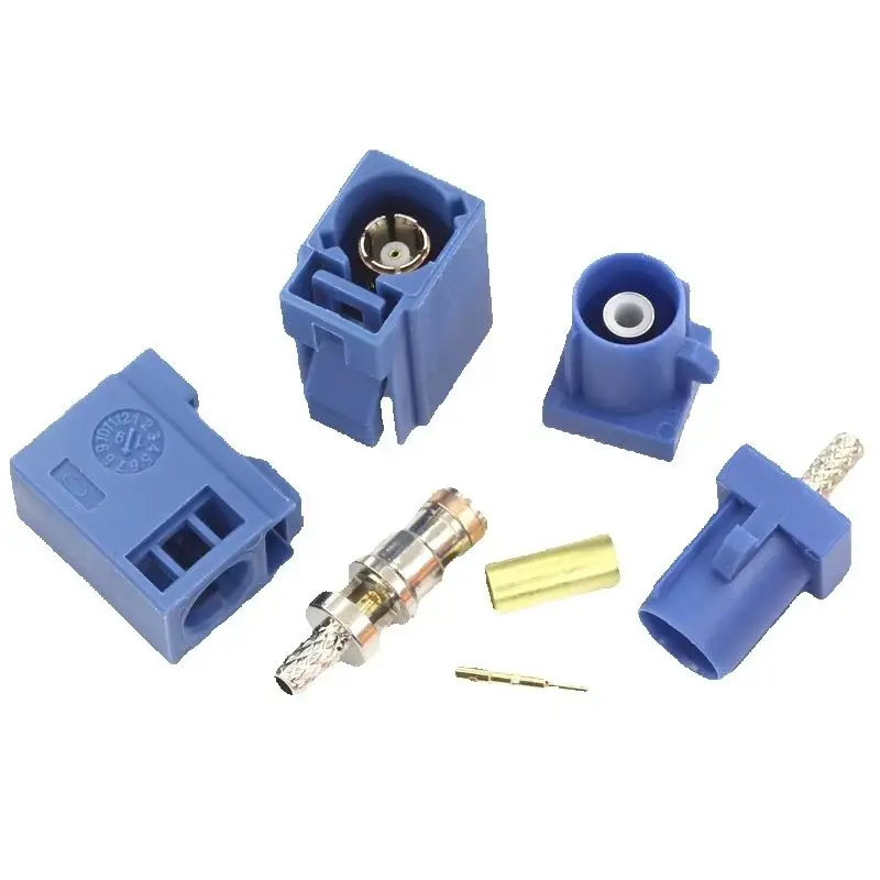 1PCS Fakra-c Female and Male Soldering RF Coaxial Connector Radio Crimp Straight Unfinished Line