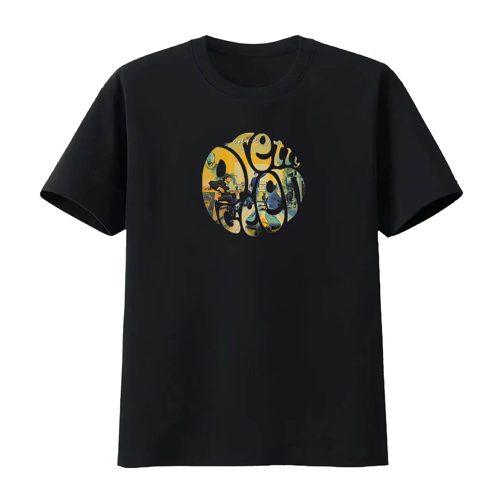 Oasis Pretty Green Definitely Maybe Colour Summer Vibe T-Shirt Summer Casual Cotton Tee Oversized Streetwear Tops 100% Cotton
