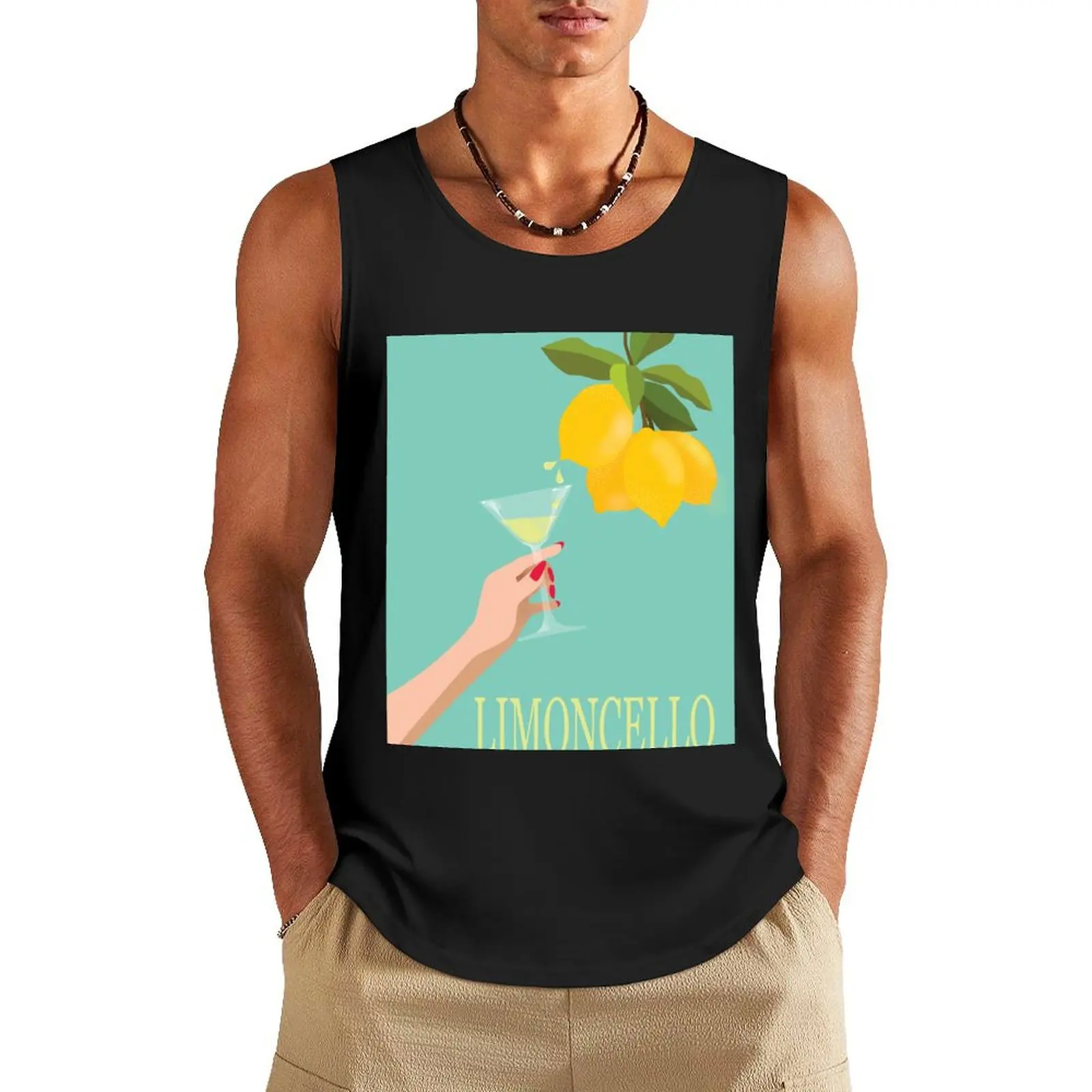 

Limoncello Tank Top Men gym sportswear male top basketball clothing