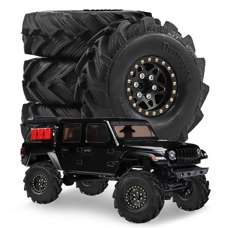 

4pcs 1.0" Metal Beadlock Wheel Tire Set For 1/18 RC Crawler Car TRX4M SCX24 Upgrade Parts Accessories