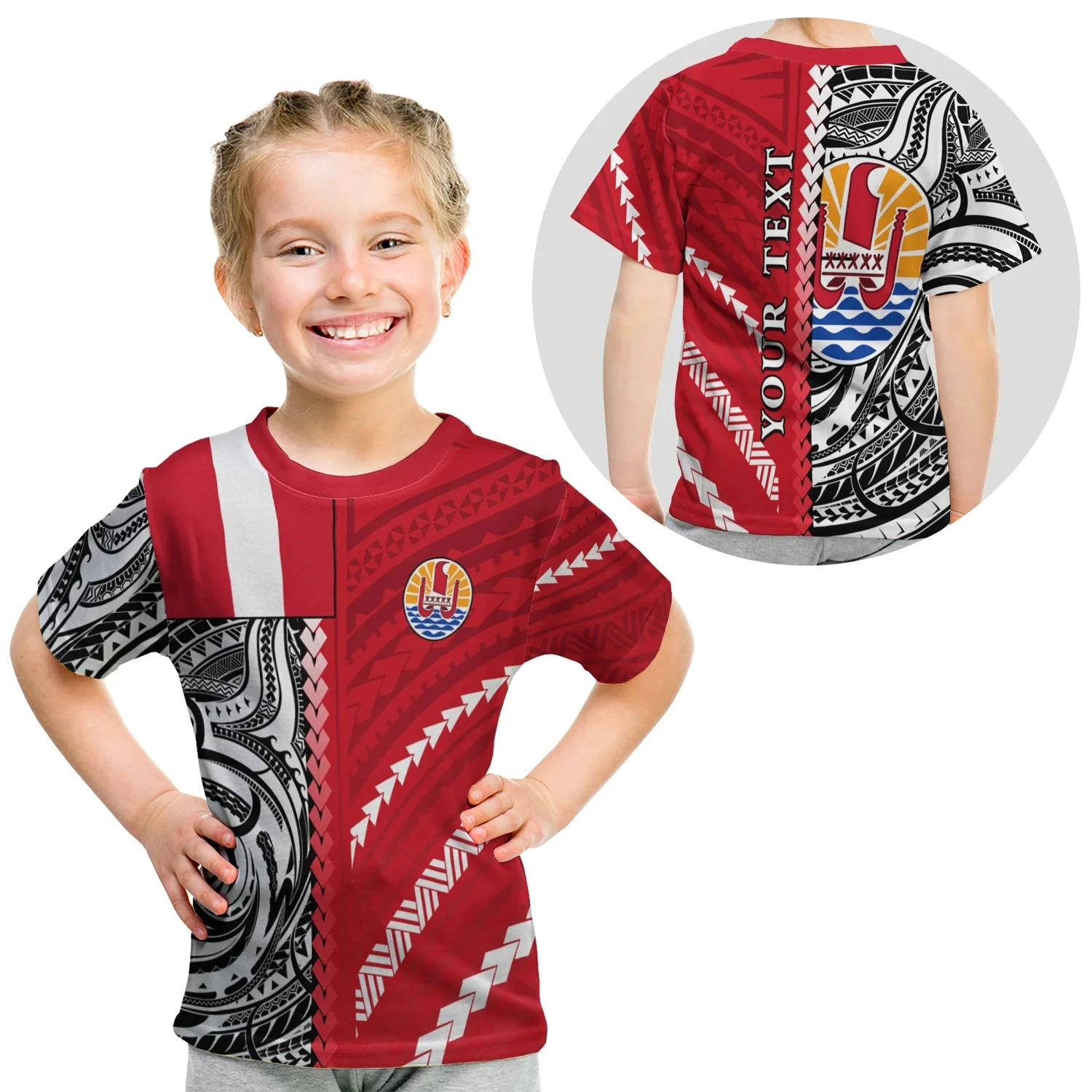 (Custom Gepersonaliseerde) tahiti Unieke T-shirt Kid Polynesië Patroon 3D Print T Shirts Zomer T-shirt Jongen Meisje Oversized Tops