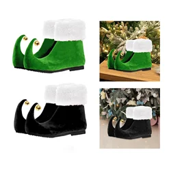 Christmas Elf Shoes with Bell Adorable Halloween Cosplay Costume Xmas Footwear for Carnival Festival Outdoor Party Role Playing