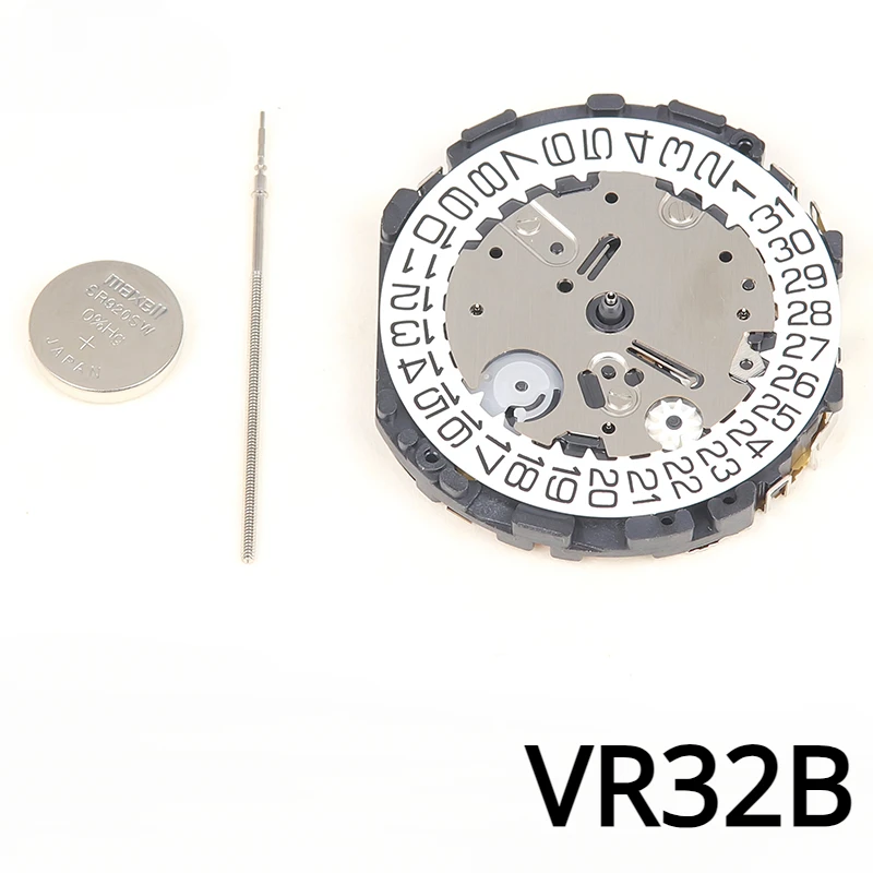 VR32 Original japonés, movimiento de cuarzo, accesorios de reparación de reloj, fecha a 3 y 6 manos, VR32B, VR32A, nuevo