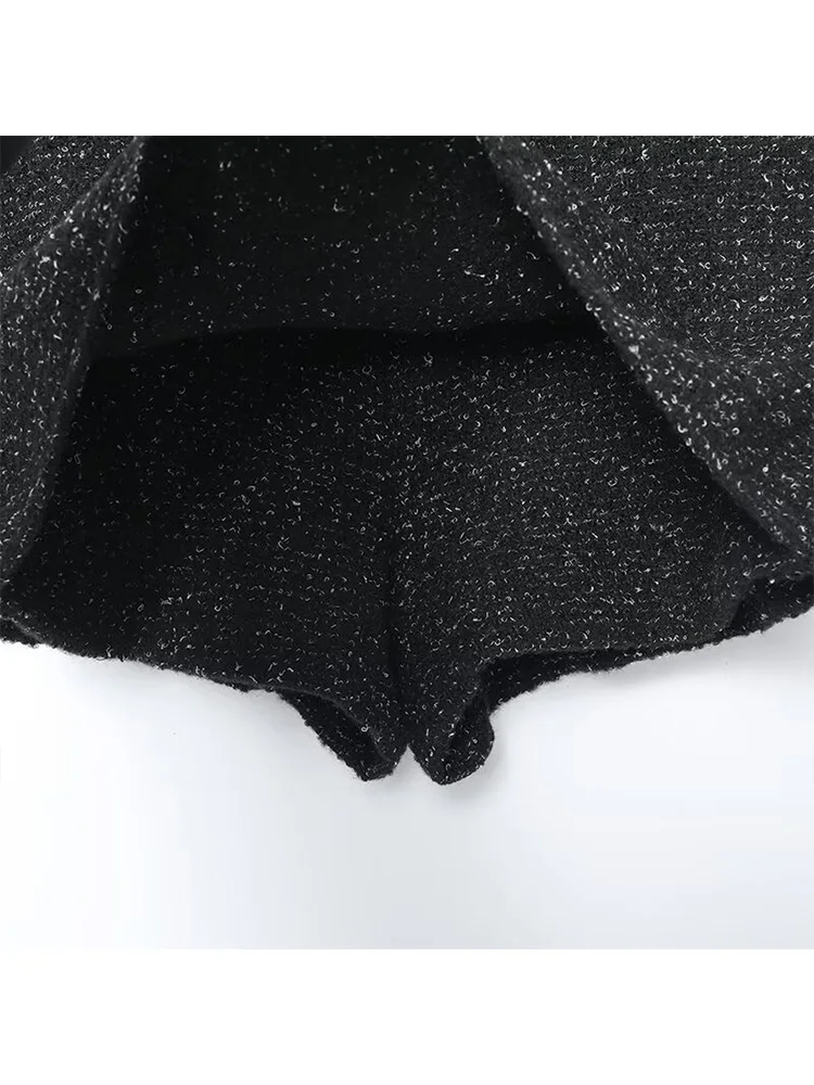 HH-Chaqueta elegante con cinturón y botones ocultos para mujer, chaqueta con textura de manga larga y falda pantalón con cremallera lateral, conjunto de pantalones cortos informales de otoño