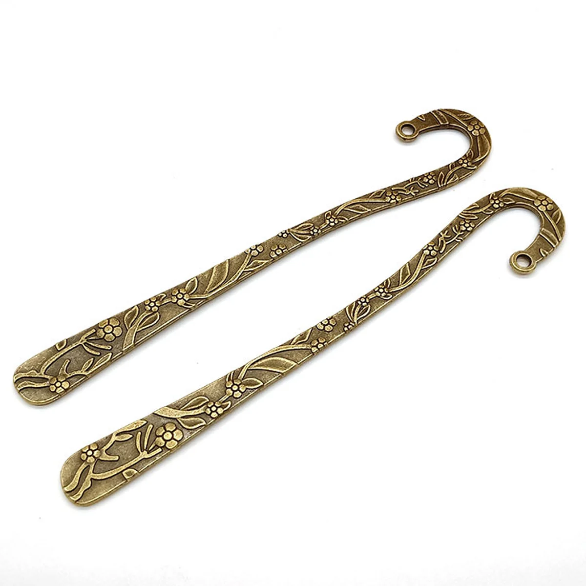 Bronze Silber Ton Pflaumenblüte Blumen Pflanzen Geschnitzte Metall Lesezeichen Für Buch Lesen Schmuck DIY Zubehör 119mm – Detail 2