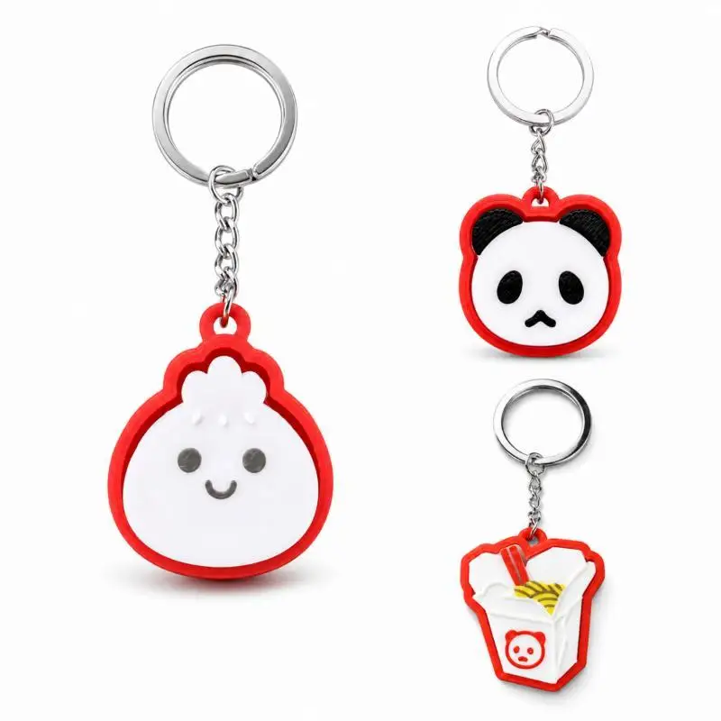 Panda Head Fidget Keychain 3D Printed PLA Press Sensory Stress Relief Bag Pendant for ADHD Adults Kids Use