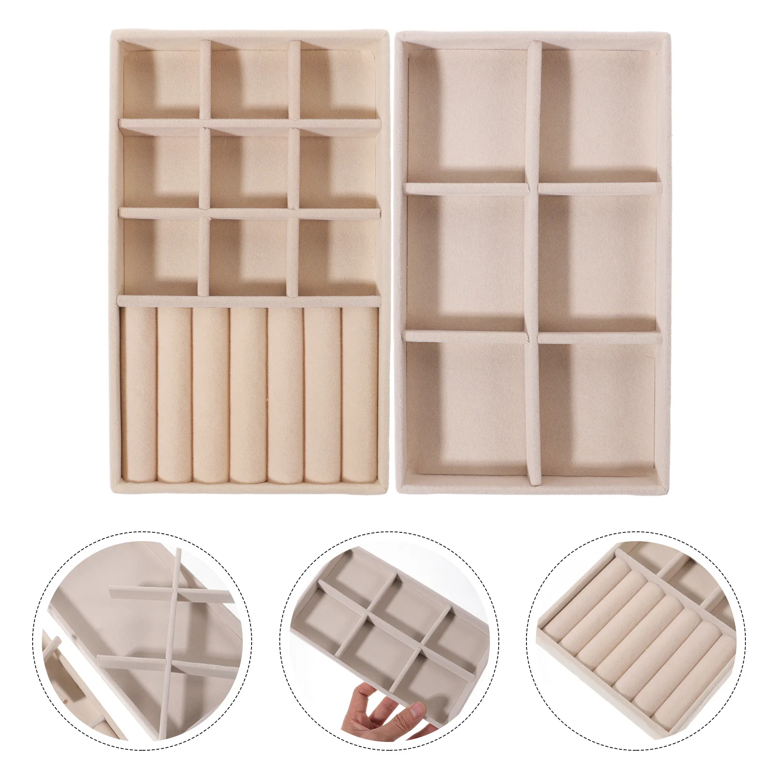 

2pcs Jewelry Trays Earring Necklace Display Holders Desktop Organizerjewelry Earring Storage Tray Necklace Storage Plate