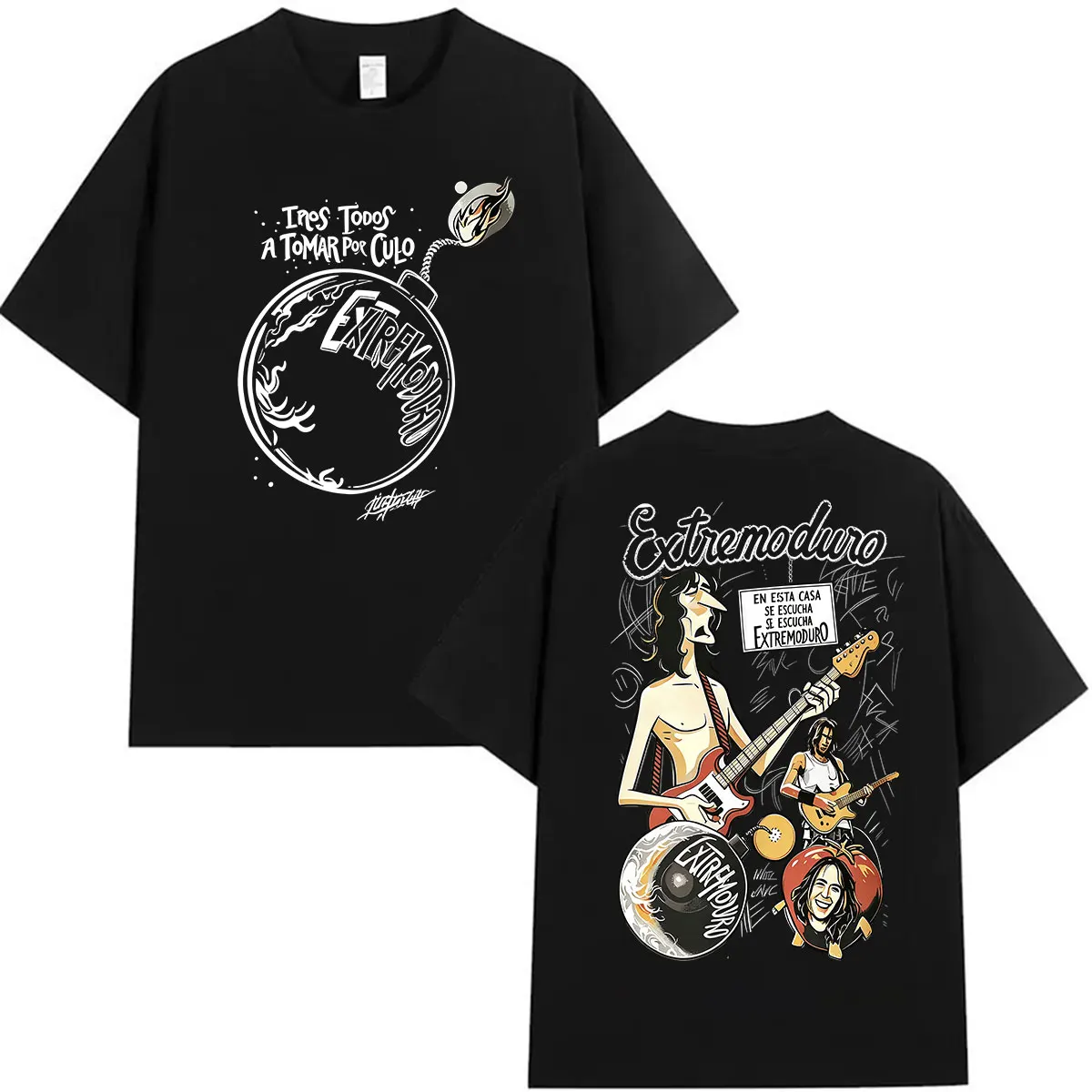 Rock Band EXTREMODURO Album 2026 Graphic T Shirt Men's Hip Hop Punk Short Sleeve T-shirts man Vintage Cotton T-shirt Streetwear