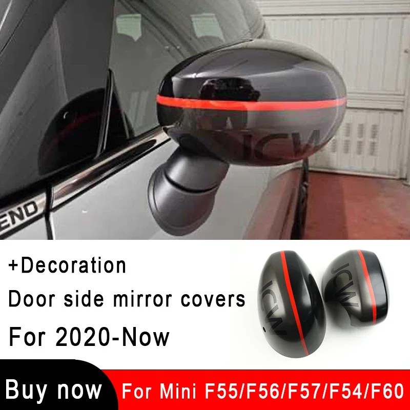 For MINI Cooper S JCW Countryman F60 F54 F55 F56 F57 2020 2021 2022 2023 The Black Flag Shell Car Door Rear View Mirror Covers