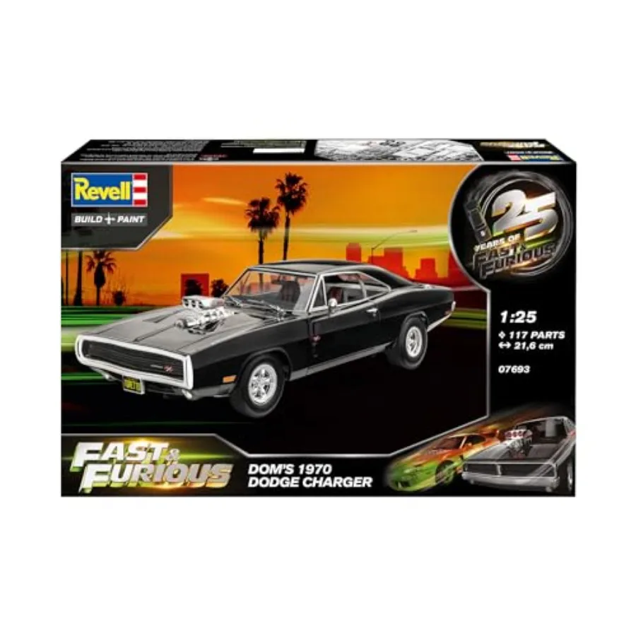 Fast and Furious Dom's 1970 Dodge Charger 1:25 Car Model Kit