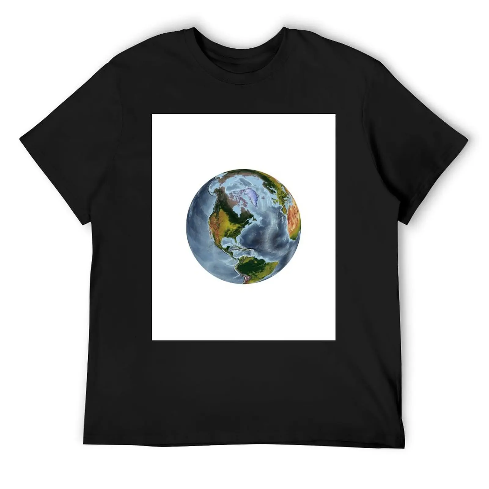 The world from space projection - World Relief Map showing land and oceans T-Shirt