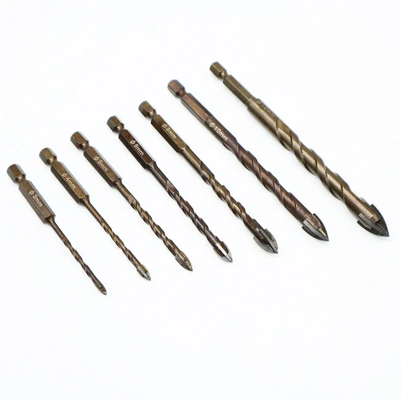 Imagem -02 - Justinlau Brocas Hexagonais Cruzadas para Azulejo Vidro Cerâmica Abridor de Buraco de Concreto Broca Triangular de Liga Tamanho 10 12 mm