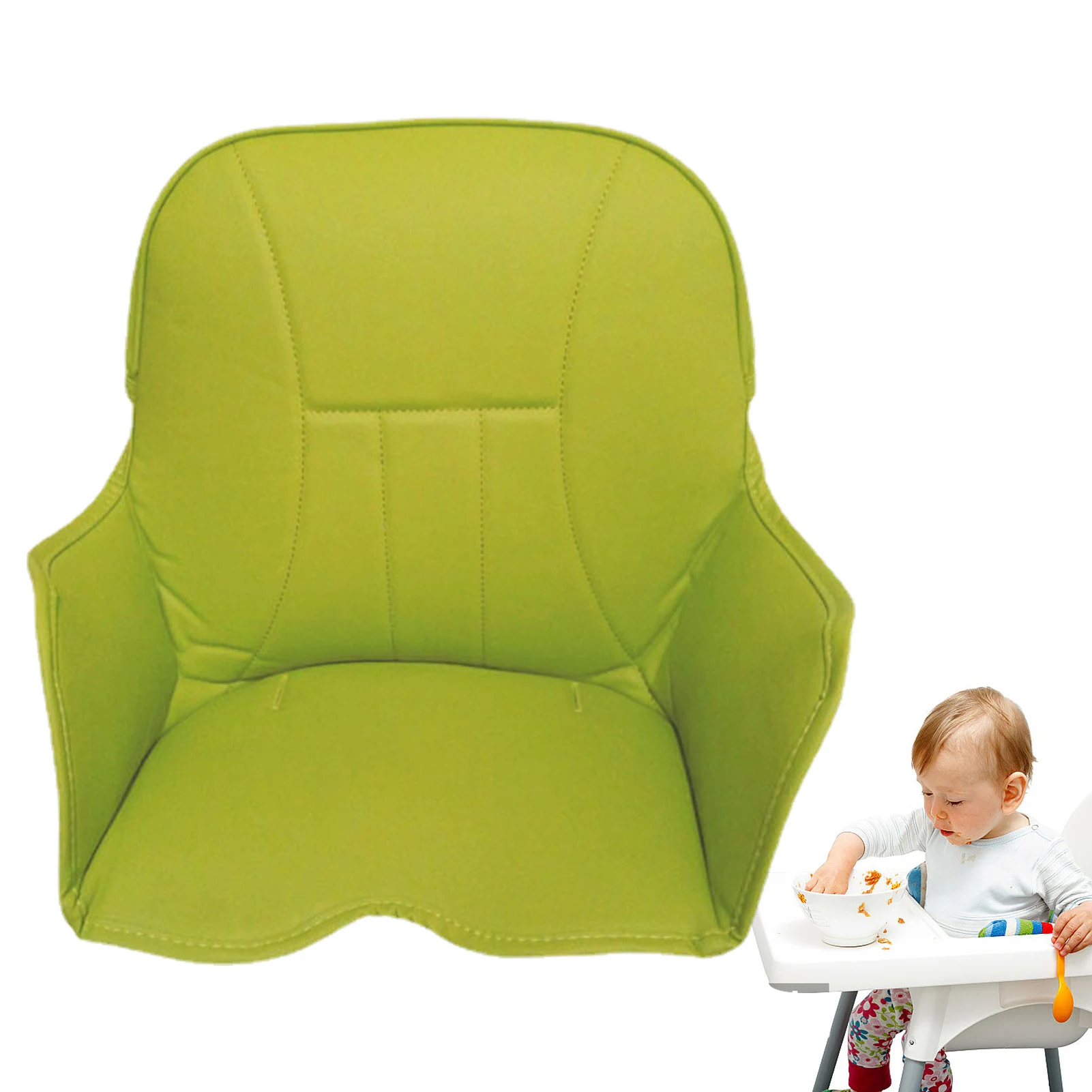 Dining Chair Cushion Kids Stay In Place Backing Seat Pad Cushion Leather Anti-Scratch Easy Clean Chair For Antilop High Chair