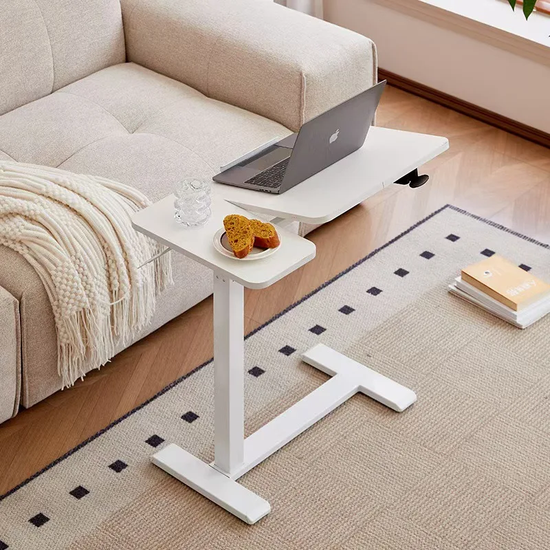 Pneumatic Hydraulic Lifting Table Flippable Computer Desk Standing Workbench Floor Movable Lifting Bedside Table