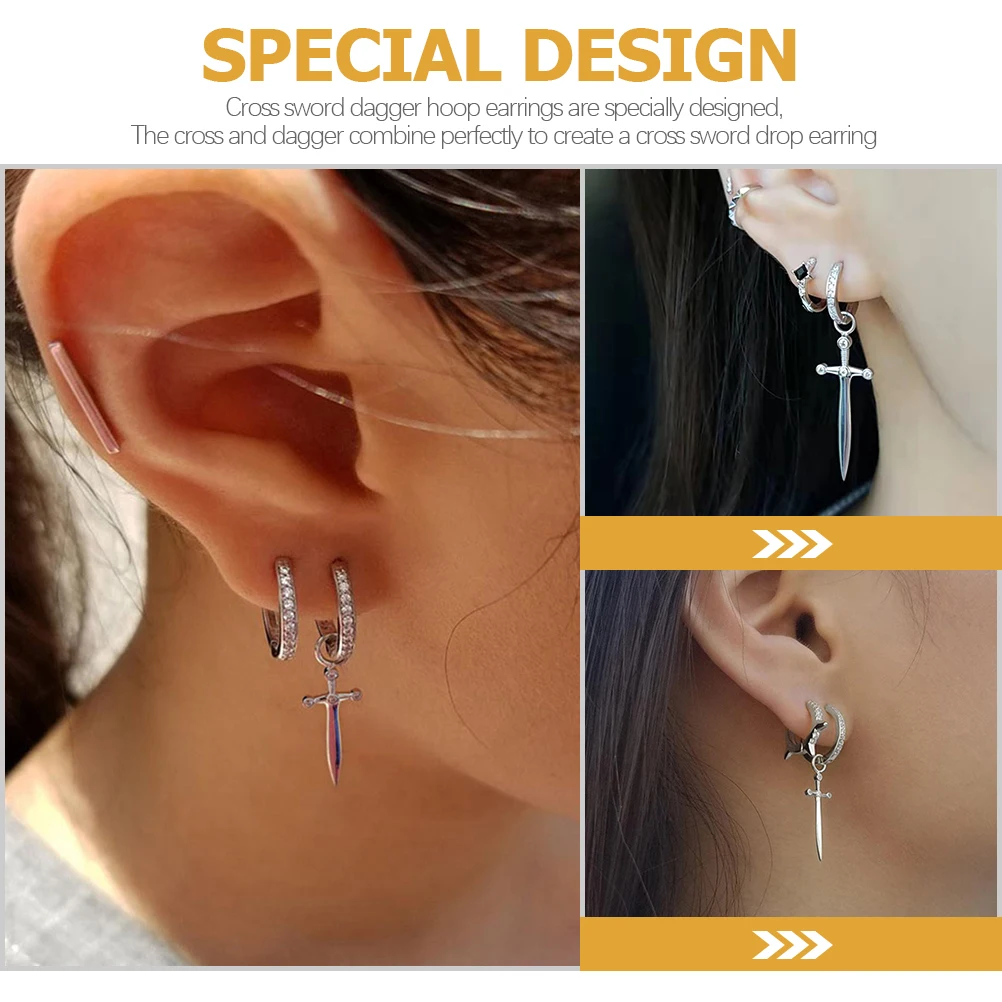 

Earrings Trendy for Women Dangles Dangling Hoop Sparkly Wedding Jewelry