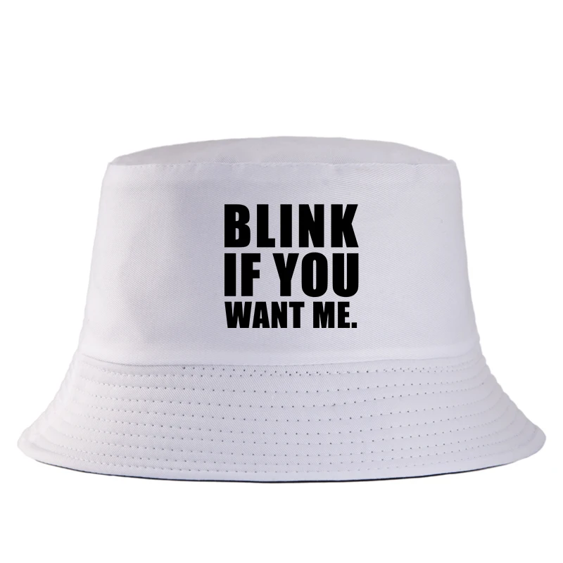 

Двусторонняя панама Blink I You Want Me Letter Printbob для женщин и мужчин, повседневная рыбацкая кепка для путешествий, летняя солнцезащитная панама для девочек и мальчиков