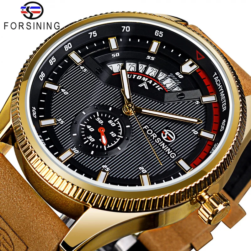 Official brand of free shippingAutomatic Mechanical Luminous Fashion Casual Men's Watch New with Calendar