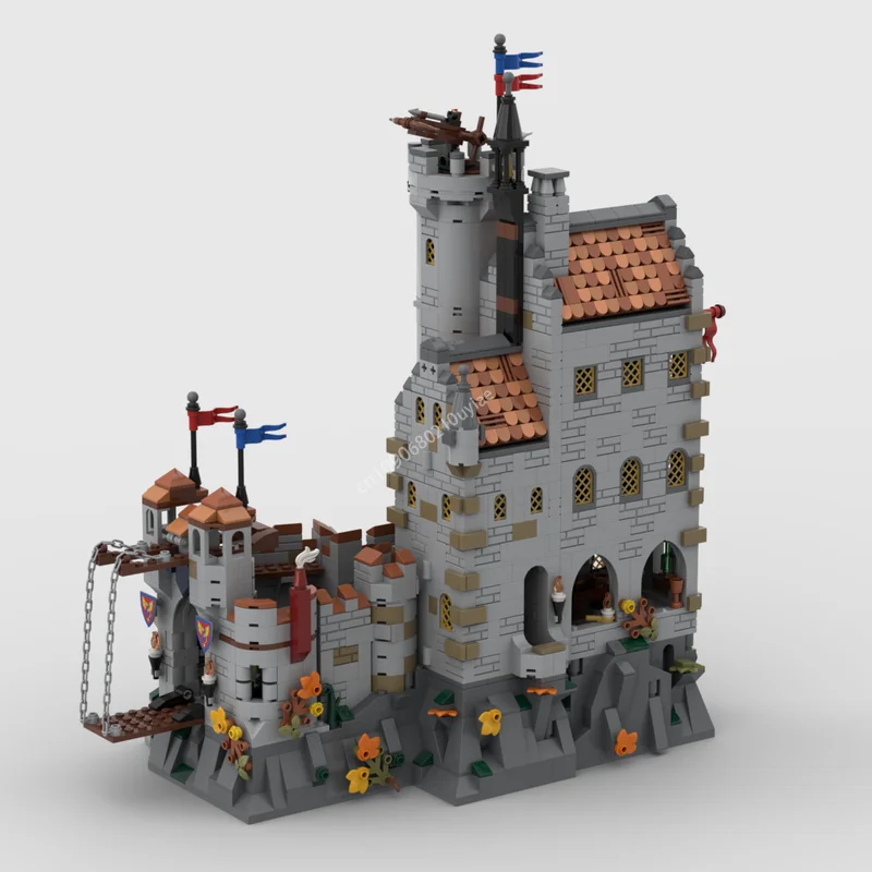 Moc Modular Dragon Slayers' Castle Medieval Knights Castle Architecture Building Blocks Assembly Bricks Toys Kid Christmas Gift