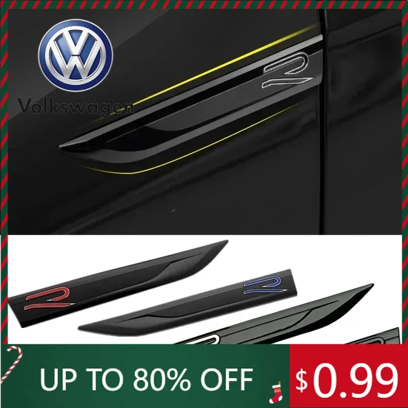 

2026 Hot For VOLKSWAGEN VW 2Pcs Car Fender Side Bumper Strip Sticker for Volkswagen VW R RLINE Polo BORA Golf Jetta Beetle Tigua