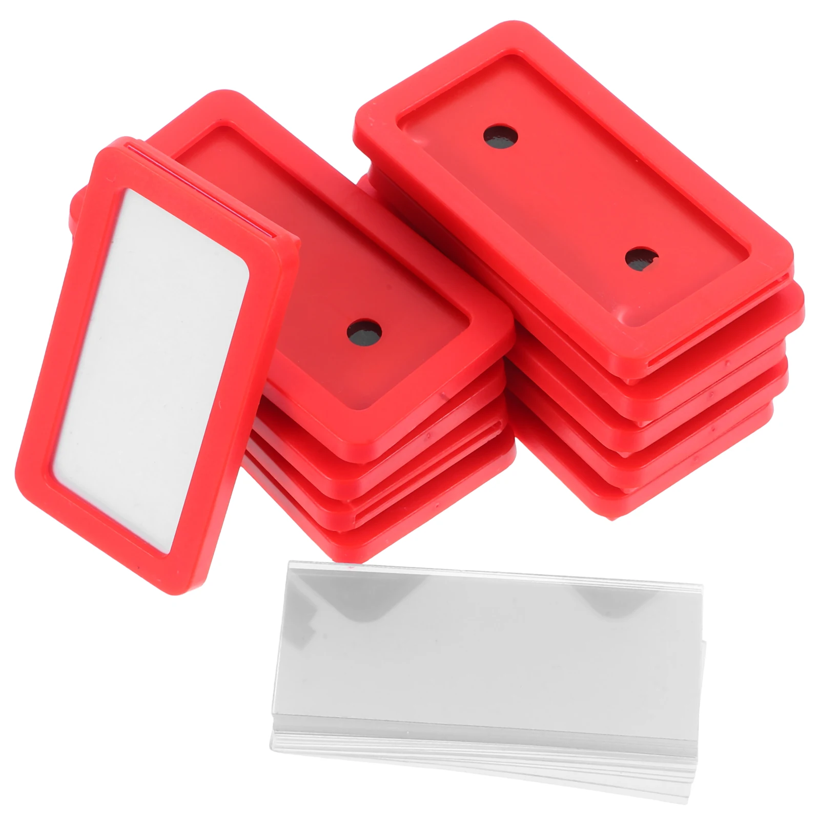 

10 Pcs Magnetic Label Data Holders Bin Card File Cabinet Labels Magnets Trash Can