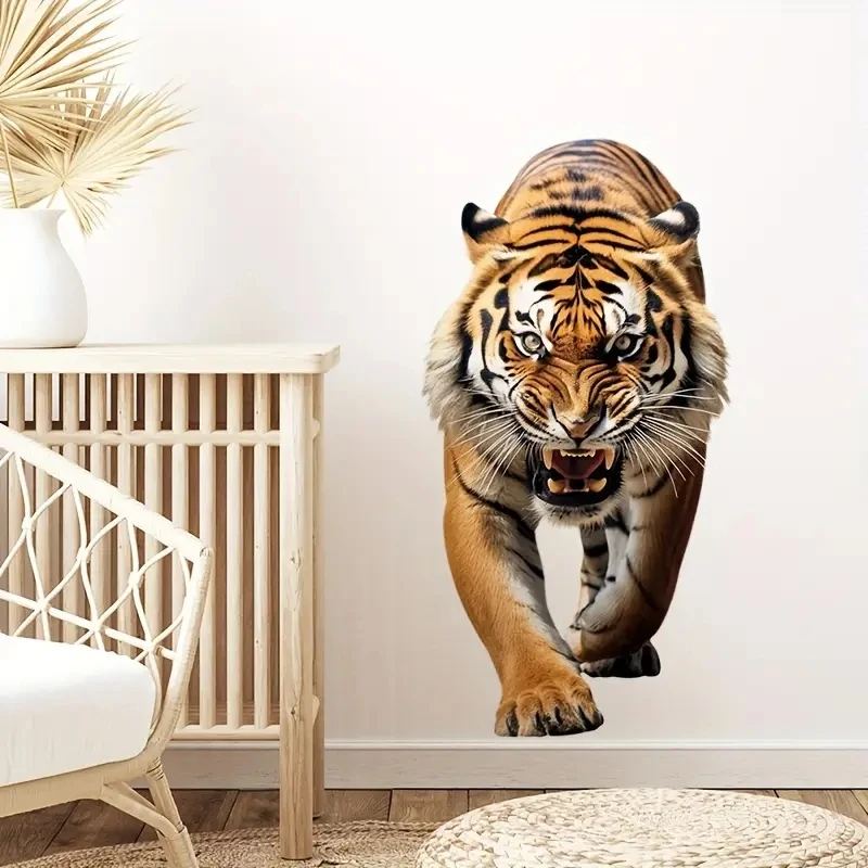 Fierce Tiger Stickers Decoration for Living Room, Wall, Bedroom, Toilet and Home Decor Car Decals Self-Adhesive