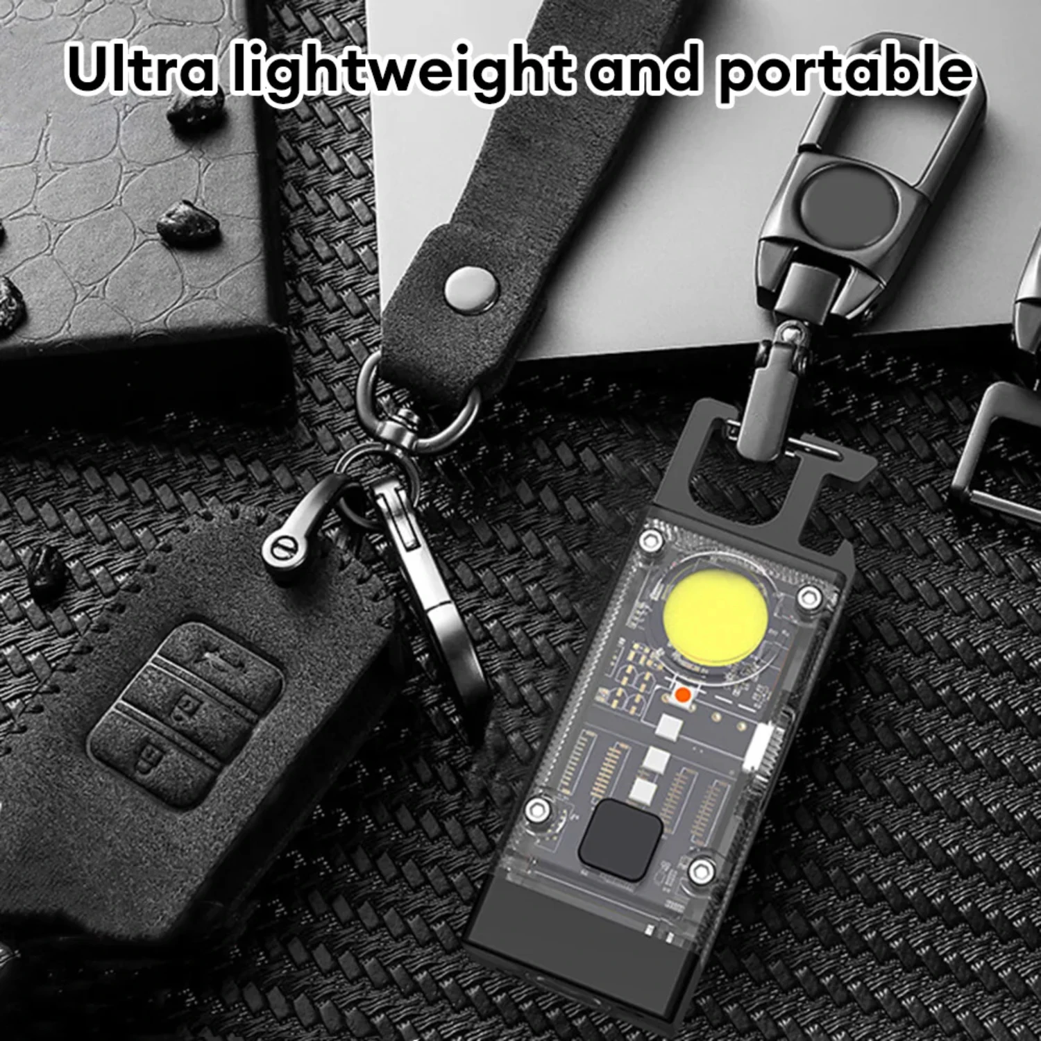 Mini Multifunctional Portable  COB Flashlight Keychain 800LM USB Rechargeable Work Lights Outdoor Fishing Camping Lantern Hike