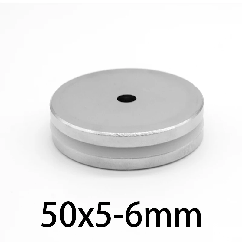 1/2/3/5PCS 50x5-6mm Round Rare Earth Neodymium Magnet 50*5 Hole 6mm Countersunk Big Disc Permanent Magnet Strong 50x5-6 50*5-6