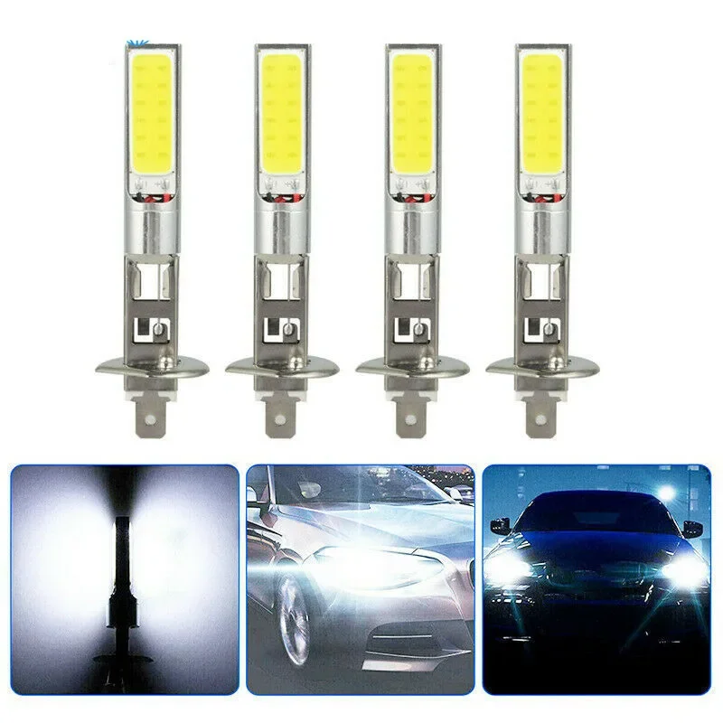 

4 Pieces White H1 LED Headlight High Low Beam Light High Quality Daytime Running Lights Bulb Vehicle Lamp Auto Accessories