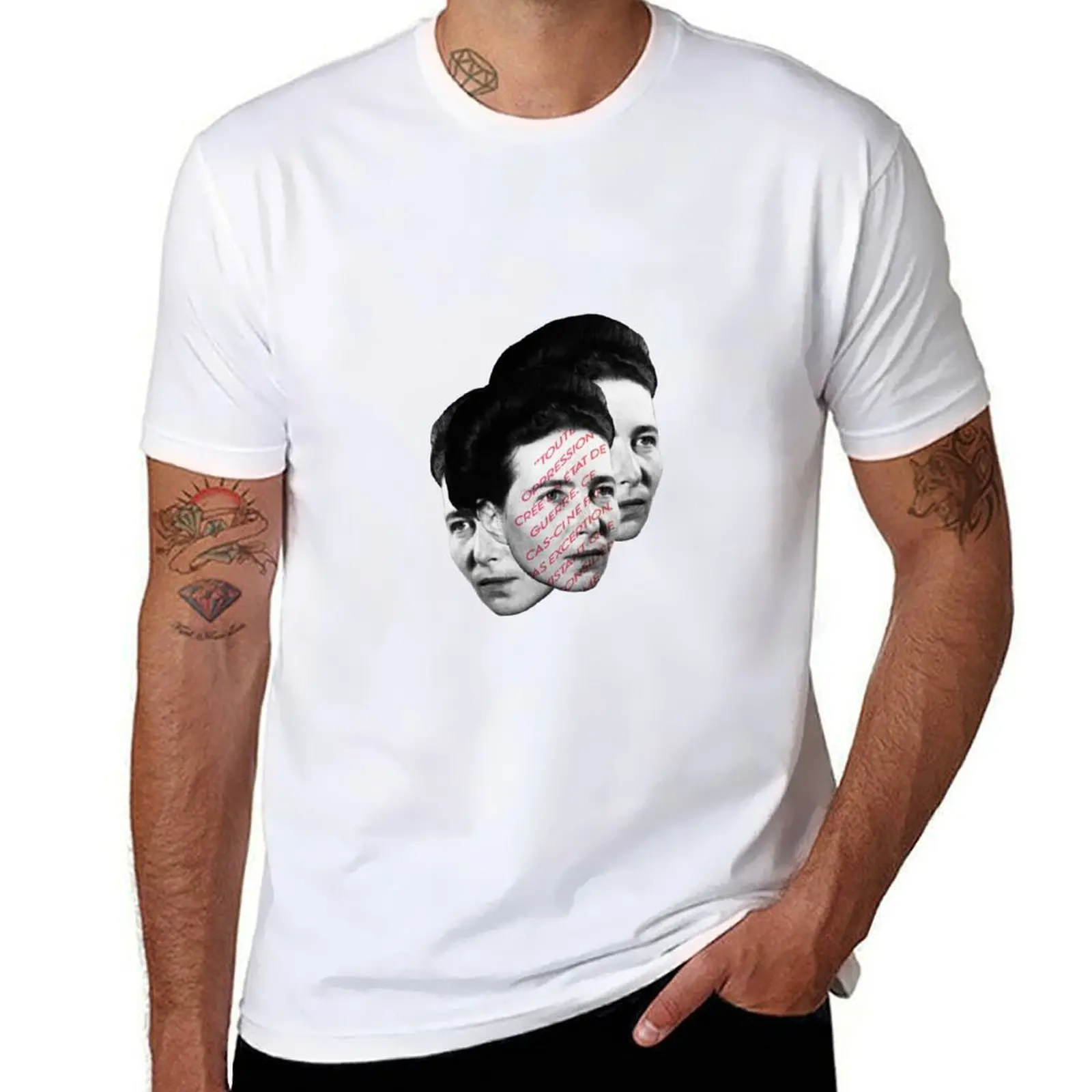 

Simone de Beauvoir Graphic Quote T-Shirt cotton t shirt man T-Shirt