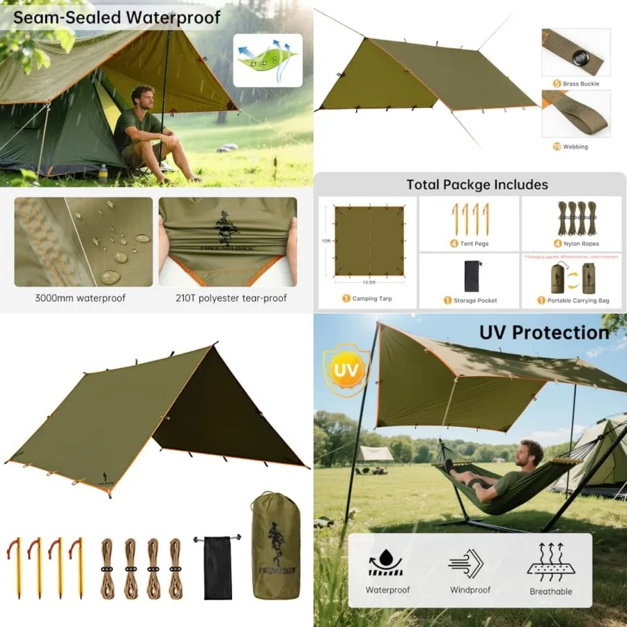 

Waterproof Portable Tarp Multifunctional Outdoor Camping Traveling Awning Backpacking Tarp shelter Rain Tarp
