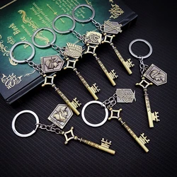 Attack on Titan Keychain Key Set Keyring Keychains for Men Anime Accessories Car Key Ring Pendant llaveros