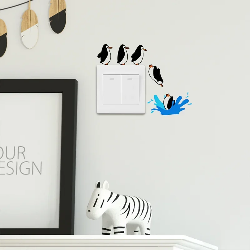 Cute Animal pattern Switch Wall Sticker Removable Waterproof sticker for bedroom bathroom Living room Decoration Switch sticker
