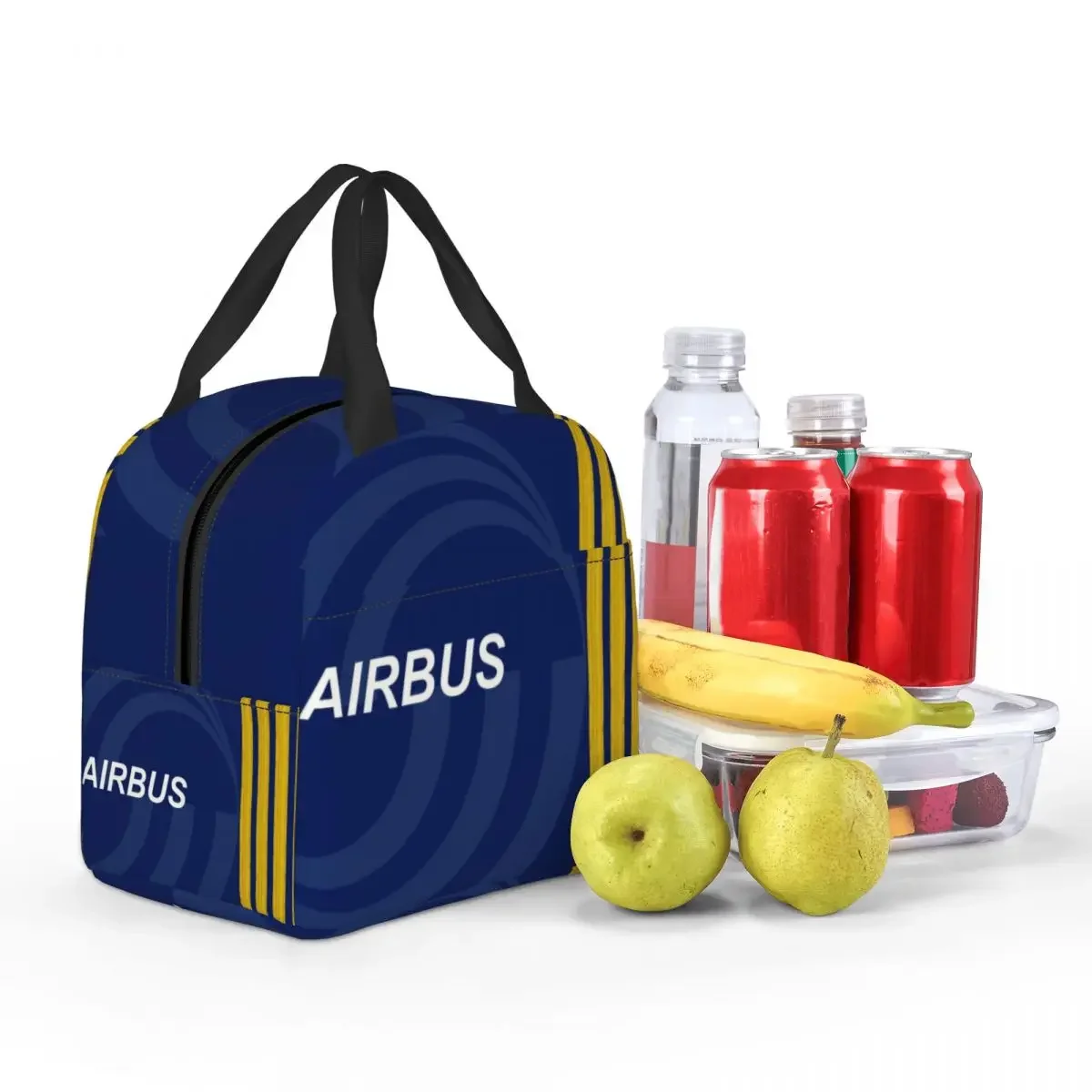 Airbus Fighter Pilot Thermal Insulated Lunch Bags Women Aviation Airplane Portable Lunch Tote for Picnic Multifunction Food Box