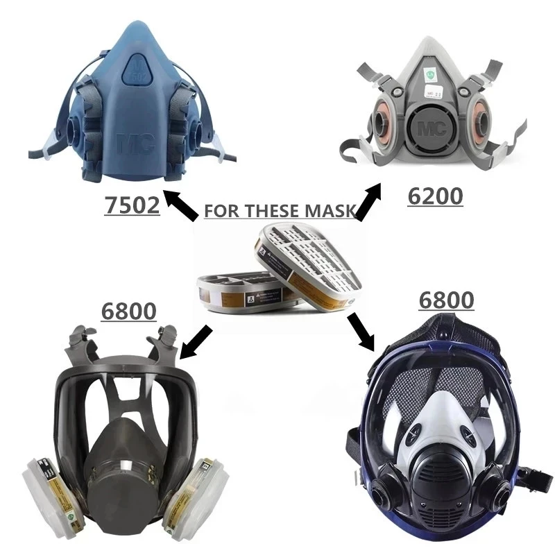 Activated Carbon Filter Element 6001/6002/6003/6006 Multi-Gas Protective Vapor Respirator For 7502 6200 6502 6800 Face Shields