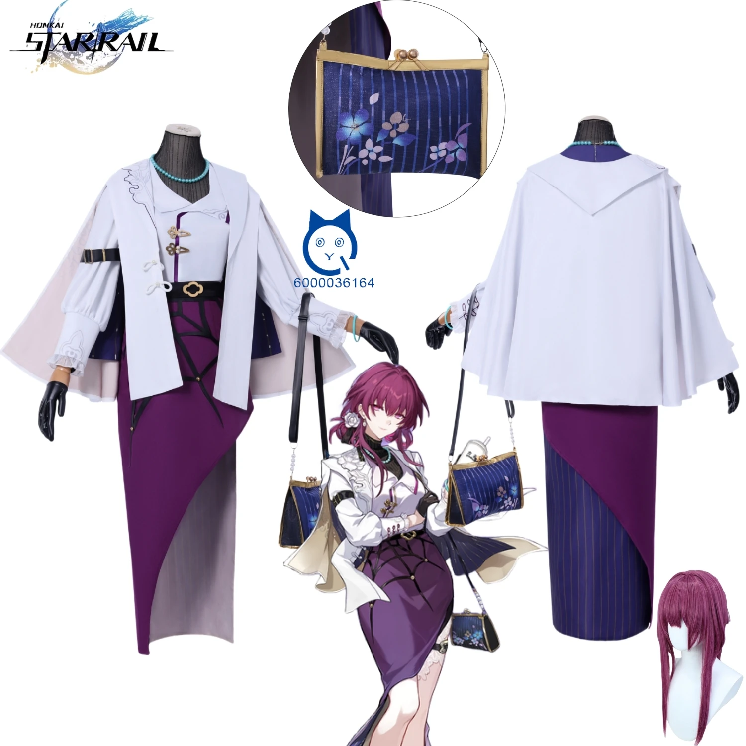 

Game Honkai: Star Rail Cosplay Anime Kafka Good Me Cobranded Costume New Role Play Fashion Dress with Bag for Women Adult Party