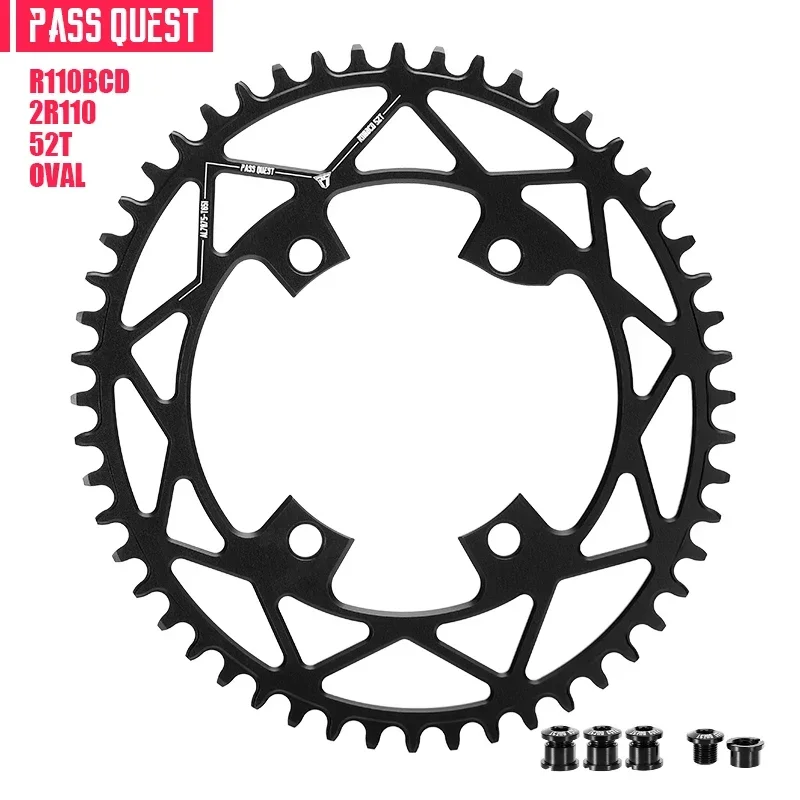 Pass quest 110bcd schmale breite Kettenblatt-Zahn platte für r8000 r7000 r9100 Rennrad Faltrad 36t-58t 9-12speed rundes Oval
